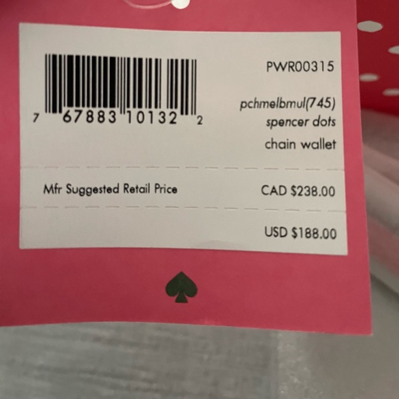 NWT Kate Spade Spencer’s dots chain wallet - Picture 9 of 13